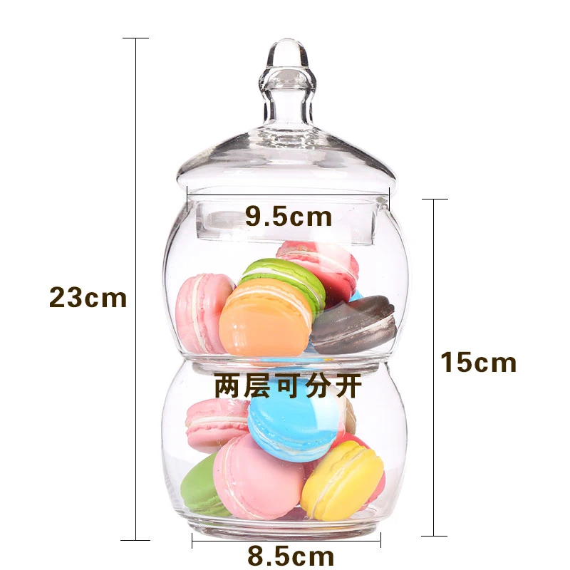 B 1100ml Европейская стеклянная банка для конфет, бутылка для хранения с крышкой, креативная стеклянная банка для хранения в гостиную, емкость для десерта, для хранения свадебного торта - Цвет: B 1100ml