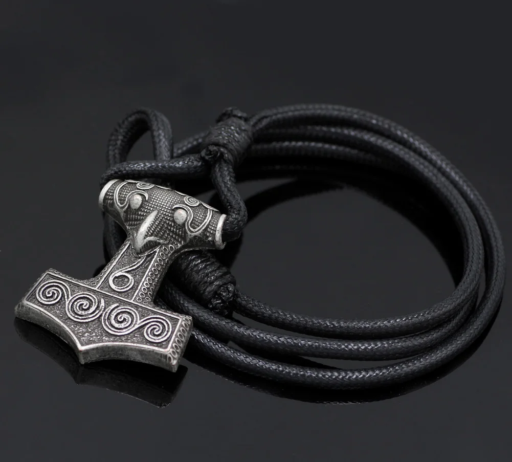 Youe shone натуральная кожа регулируемый Викинг норвежский Odin Thors Mjolnir Hammer мужской s
