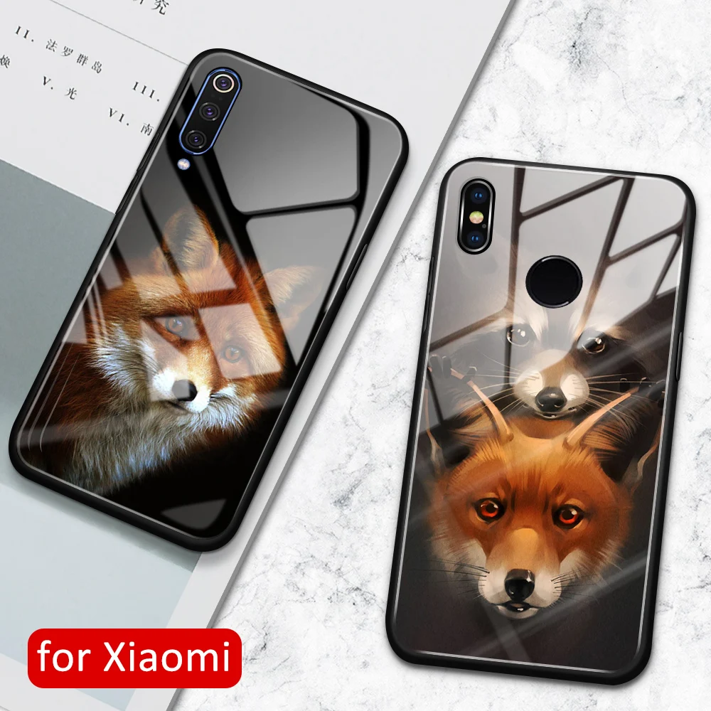 Чехол для xiaomi mi 8 lite, стеклянная задняя крышка, чехол mi x 2 s, милый дизайн с лисой для xiaomi mi 8 8se lite explorer mi 9 9se mi x 2 2s 3 CC9