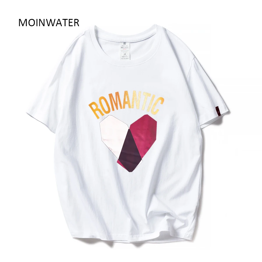 MOINWATER/женские хлопковые футболки с рисунком сердца женские летние и топы 2020