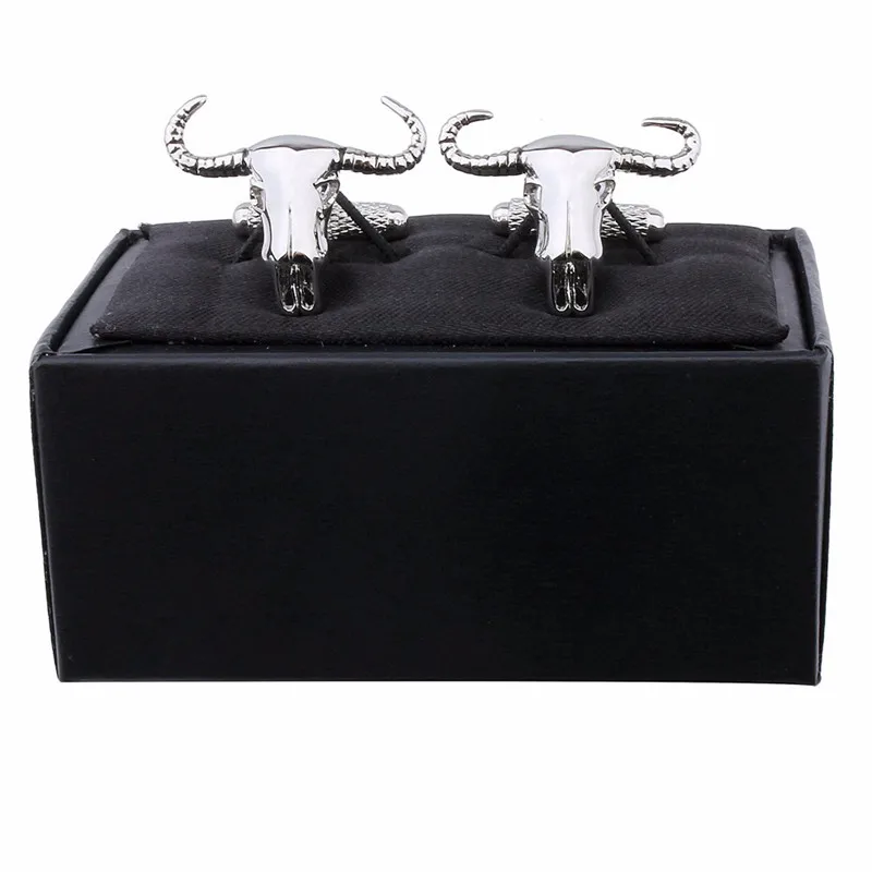 HAWSON интересные Запонки Череп Буйвола быка/бык головой Имитация родия запонки