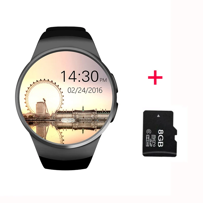LEMFO, умные часы для мужчин, KW18, поддержка sim-карты TF, Bluetooth, вызов, пульсометр, шагомер, спортивные режимы, умные часы для Android IOS - Цвет: black 8GB