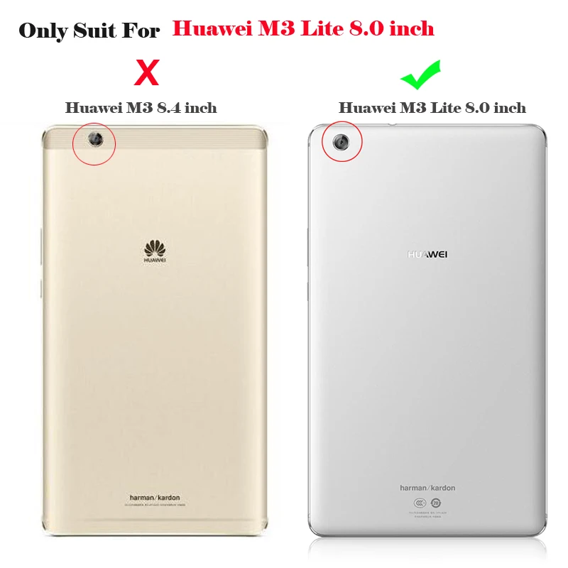 Для huawei MediaPad M3 Lite 8 дюймов Чехол кожаный откидной для 8-дюймовый планшетный Стенд