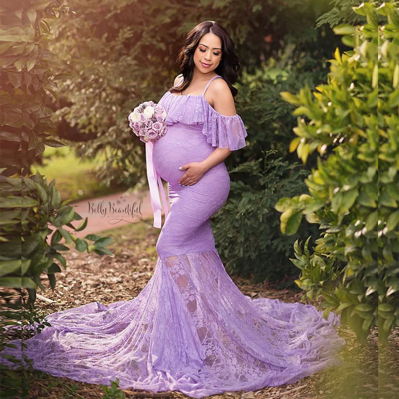 Lace Fishtail Pregnancy Dress Photography Maternity Dresses For Photo Shoot Maternity Photography Props Vestidos Pregnant Clothe