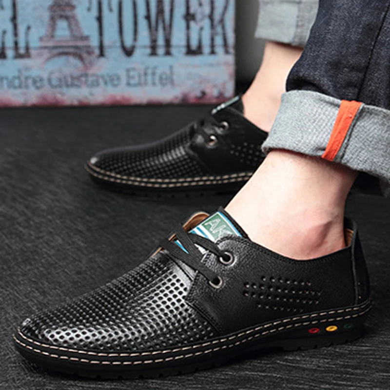 2019 Men's Fashion Leather Shoes Lace Up Casual Flats Male Student Skate Shoe Low Zapatos De Hombre | Обувь