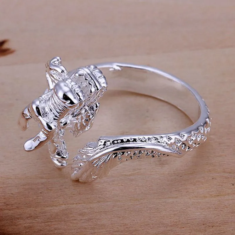 Ring Silver Plated sterling-silver-jewelry ring factory prices Dragon Head Ring-Opened /YSMHPMRS GDNMFLXS | Украшения и