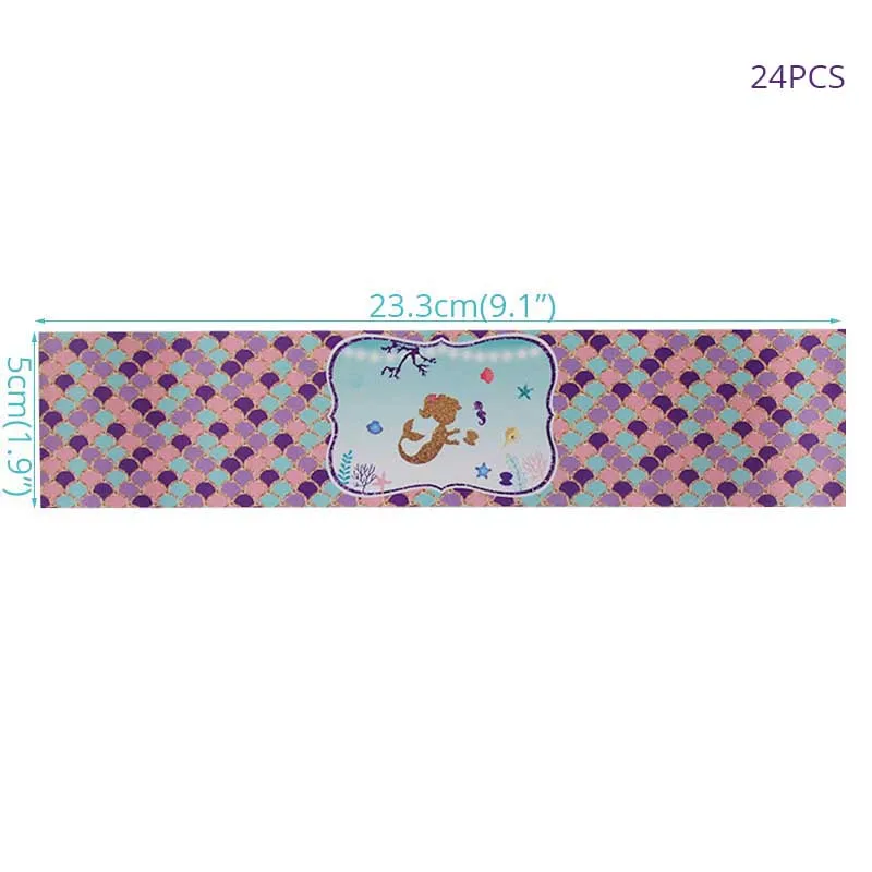 bottle stickers WEIGAO Русалочка, вечерние, декоративные, Русалочка, на день рождения, одноразовый набор столовых приборов под морем, для девочек, для первого дня рождения - Цвет: bottle stickers