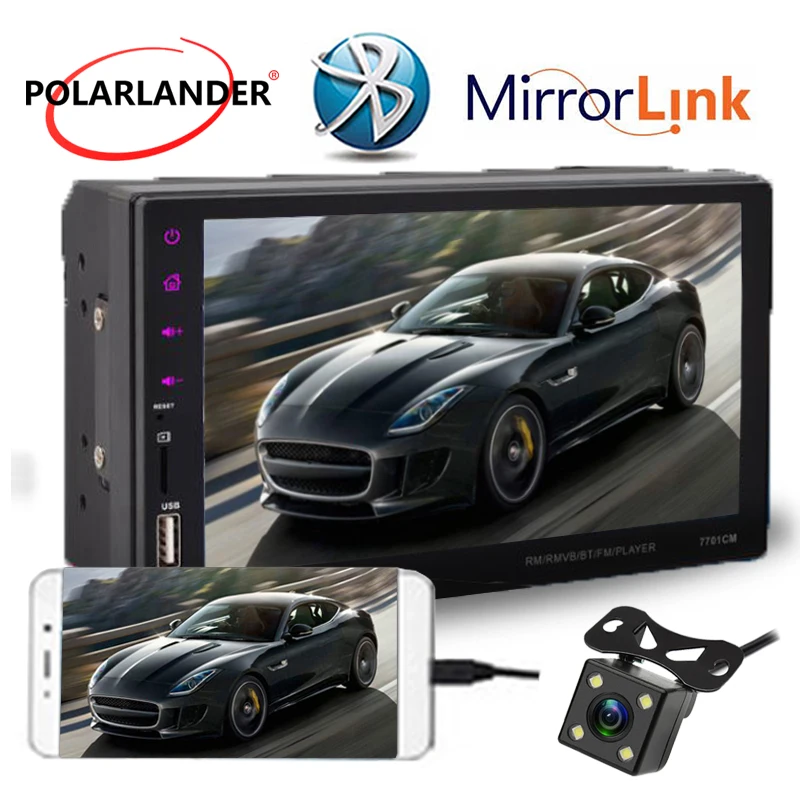 Автомагнитола 2 Din с сенсорным экраном 7 дюймов Android mirror link 9 языков свободные руки