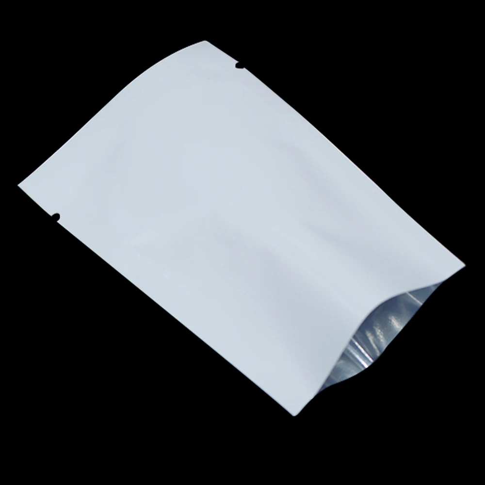 

7*10cm Top Opened White Aluminum Foil Bag Mylar Heat Seal Food Storage Packing Bag Plastic Vacuum Pouch For Coffee Sugar Package