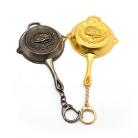 mengtuyi jewelry keychain game battleground fry pan olive helmet pendants pubg keyring holder metal accessory