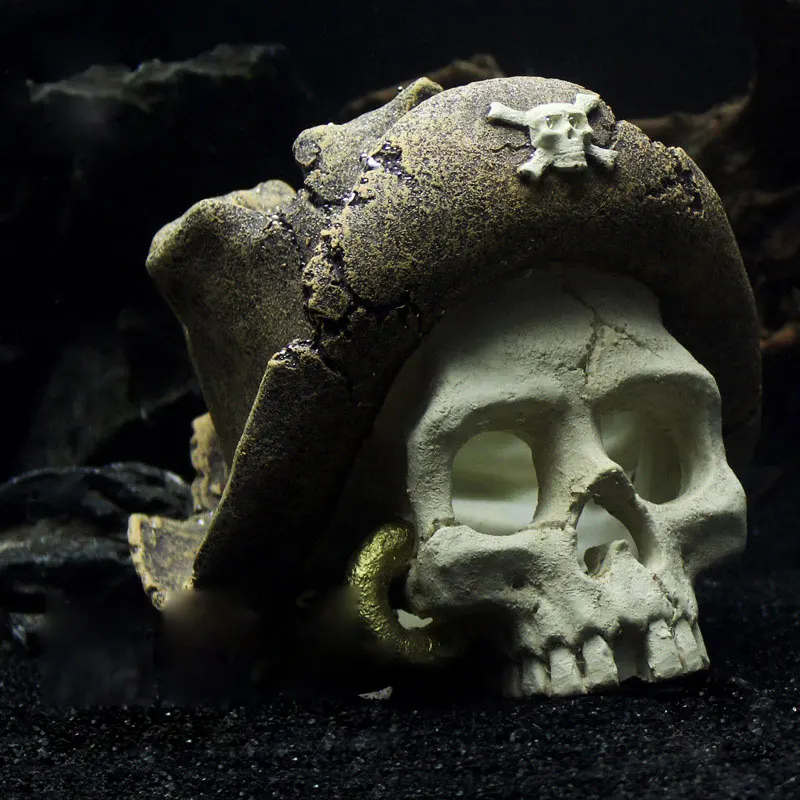 Пиратская Шляпа капитана череп головы аквариумные украшения Проблемные смолы