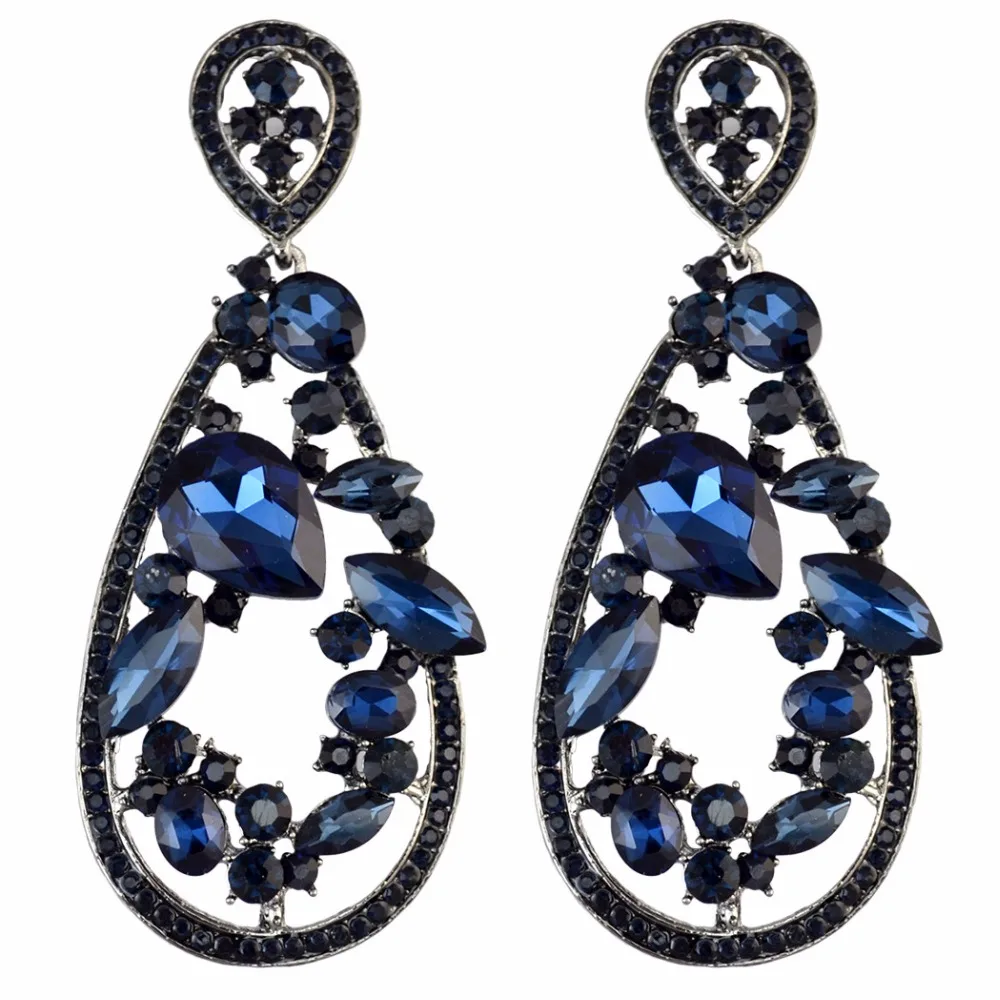 Модные серьги-подвески 4 цветов инкрустация ювелирные изделия кристалл разы