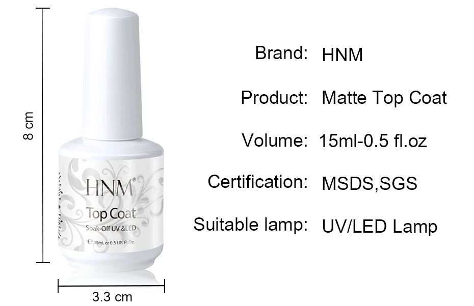 HNM, новинка, 15 мл, матовое покрытие, лак для ногтей, УФ-гель, Праймер, лак, замачивается, долговечный, для маникюра, усиленный Гель-лак для ногтей