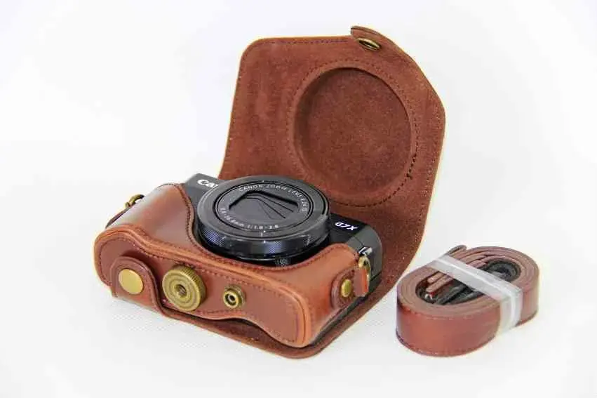 Чехол из искусственной кожи для камеры, чехол для Canon powershot G7XII G7X II G7X Mark II с плечевым ремнем, 4 цвета на выбор