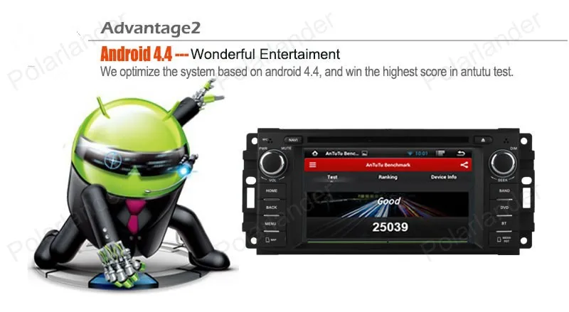 Четырехъядерный Android 4 автомобильный DVD GPS Мультимедиа стерео радио плеер для Jeep