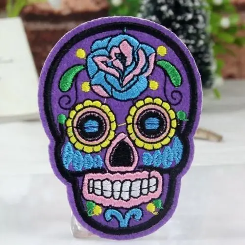 Винтажная вышитая ткань сделай сам с аппликацией в виде черепа|Швейные