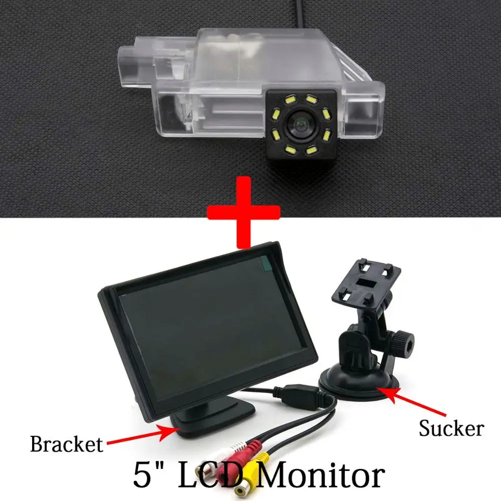 HD Автомобильная камера заднего вида 8LED для peugeot 301 307 308 408 508 2008 3008 Citroen C5 C4 C Quatre 4," 5" ЖК-монитор для парковки автомобиля - Название цвета: Camera 5 inch LCD