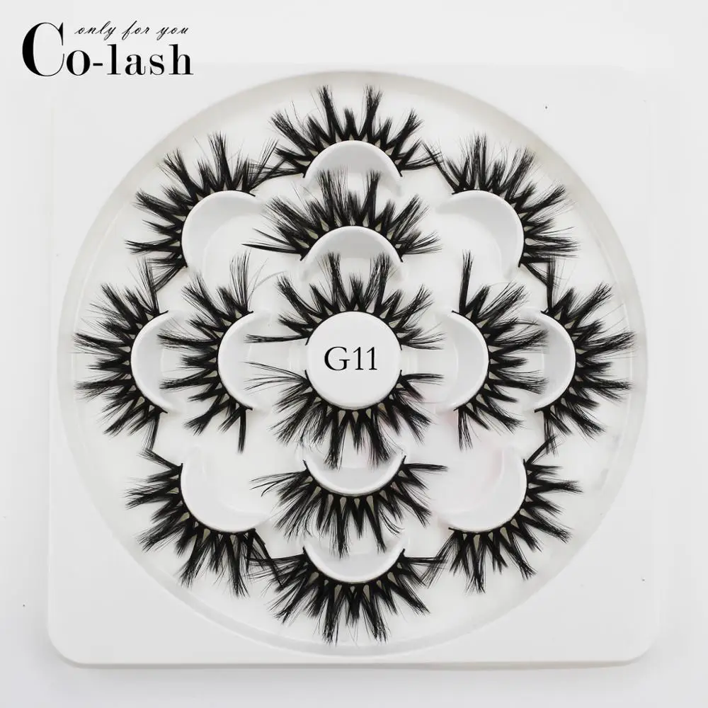 Colash 7 пар/кор. натуральные накладные ресницы 3d норковые ресницы длинные толстые настоящая искусственная норка наращивание ресниц для красоты макияж комплект