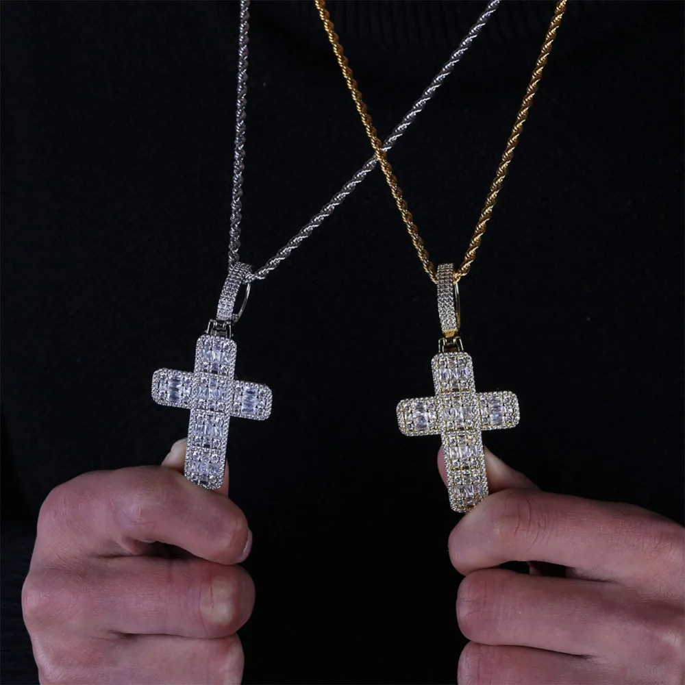 JINAO Новая модная подвеска крест ожерелье кубический циркон Iced Out цепь хип хоп ювелирные изделия для мужчин женщин Подарки