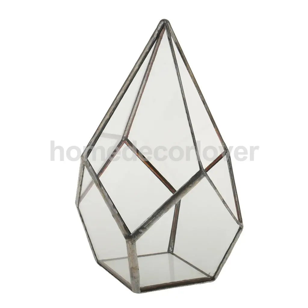 12x12x17cm Silver Настольный воздушный кашпо суккулент алмаз стекло геометрический Террариум коробка мох папоротник украшение цветочный горшок Винтаж - Цвет: 12x12x17cm Silver