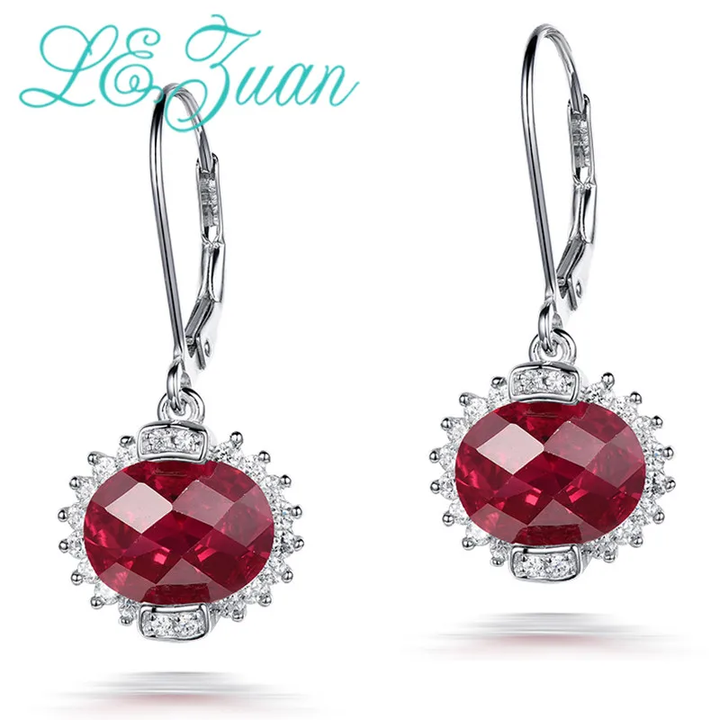 Женские серьги капельки L & zuan из серебра 925 пробы с красным камнем 5 82ct|drop earrings|earrings