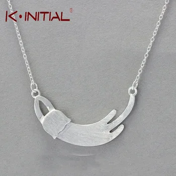 Kinitial, 925 пробы, серебряный, Давид, звезда, шестигранный кулон, ожерелья для женщин, висячие, Mujer, длинная цепочка, колье, геометрические ювелирные изделия