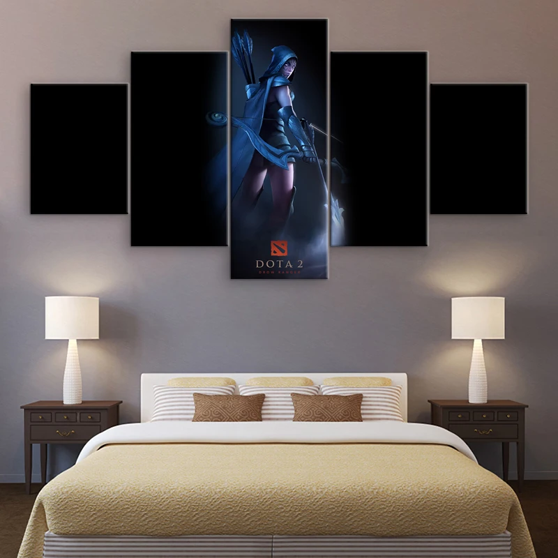 5 шт. Печать холст картины фотографии настенные декорации Dota 2 Drow Ranger игра постер