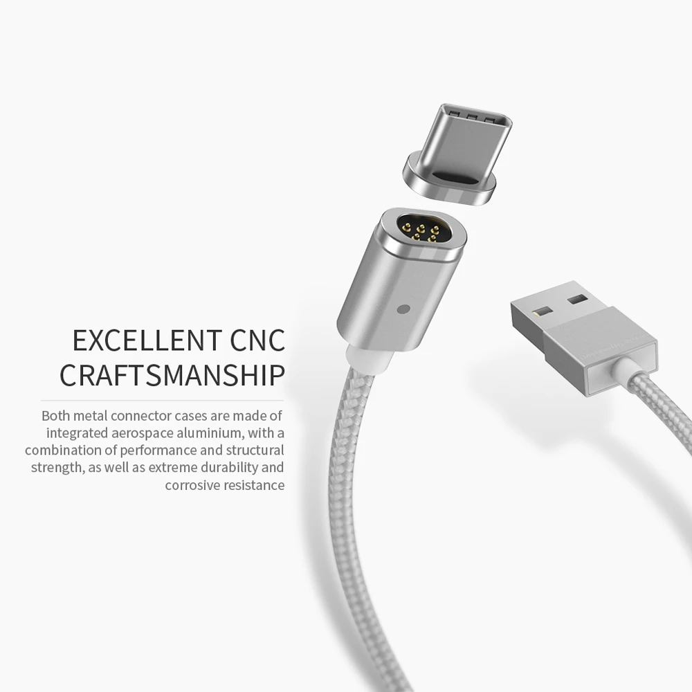 WSKEN x-кабель Mini 2 type-C металлический магнитный кабель для зарядки и передачи данных Шнур интеллектуальная Синхронизация данных для huawei Xiaomi