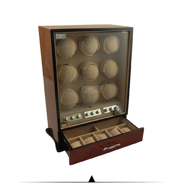 Высококачественная деревянная коробка для намотки часов 9 автоматическая