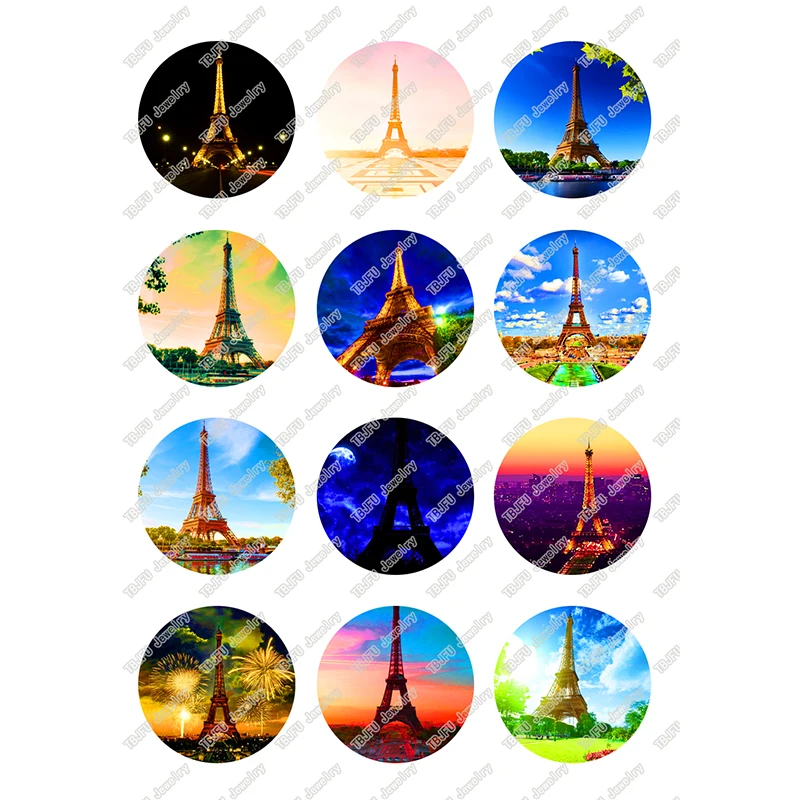 24pcs/lot Tower Pattern Glass Cabochon 10mm 12mm 14mm 16mm 18mm 20mm 25mm DIY Accessories for Bracelet Necklace Earrings T081 | Украшения и