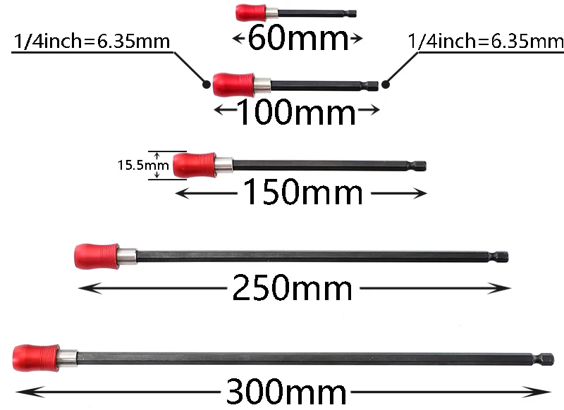 1/" Quick Release отвертка сверло Holder60-300mm магнитный шестигранный хвостовик удлинитель розетка для наконечник отвертки