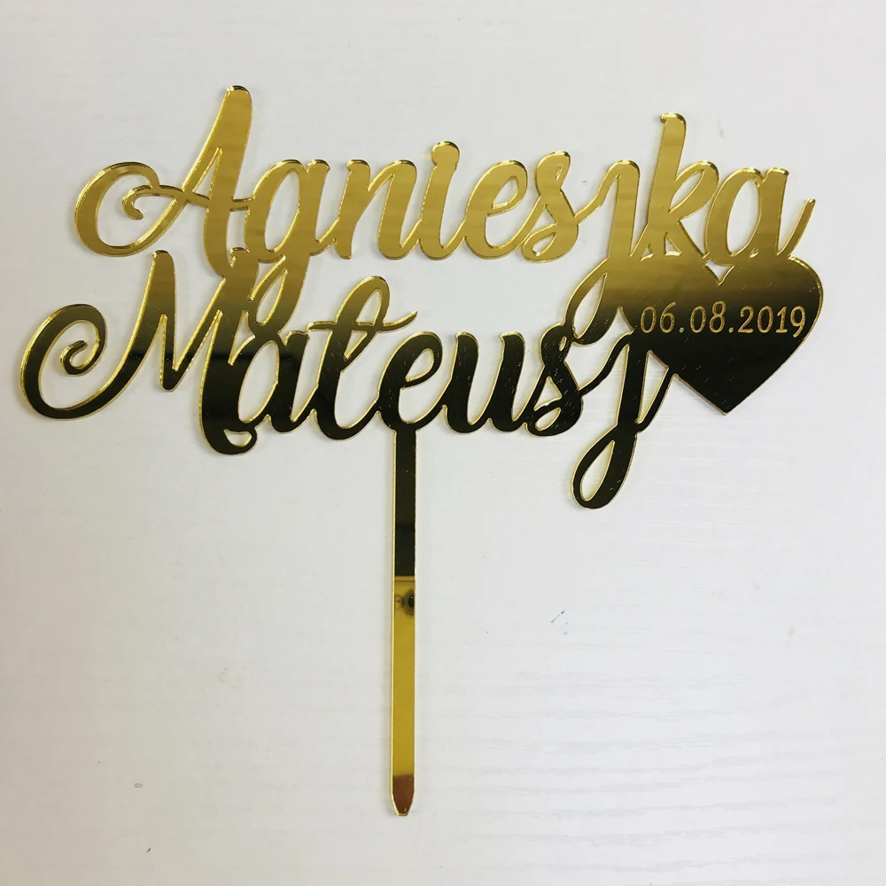 Персонализированные Свадебные торт Топпер Пользовательские невесты и жениха