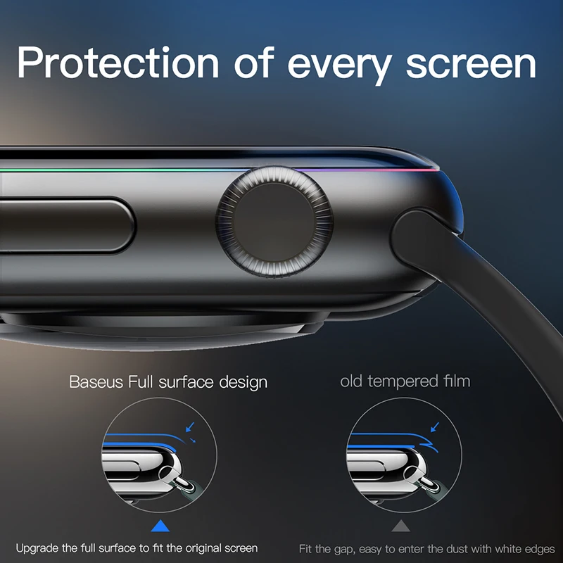 Baseus 0,23 мм Тонкое защитное стекло для Apple Watch 1 2 3 3D полное покрытие закаленное стекло для i Watch 1 2 3 Защита экрана