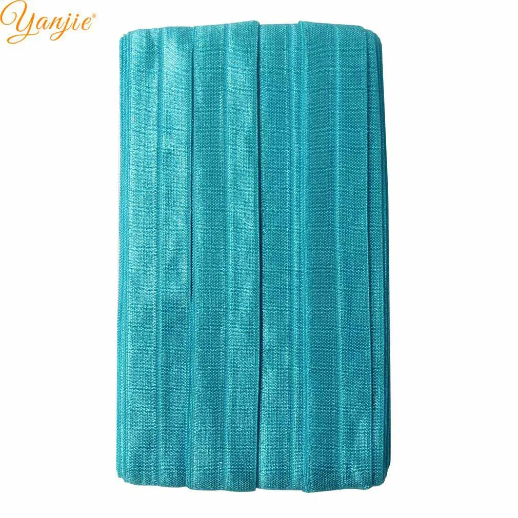 turquoise 10 ярдов/партия, 20 мм, одноцветные Эластичные аксессуары для волос для девочек, повязка для волос, ручная работа, детские галстуки для волос, модные женские - Цвет: turquoise