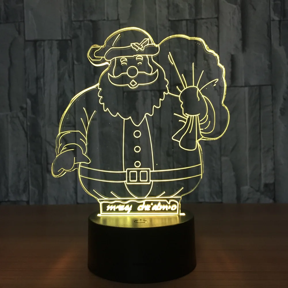 

Cute Santa Claus 7 Color Lamp 3D Visual Led Night Lights For Kids Touch Usb Table Lampara Lamp Baby Sleeping Nightlight Gift