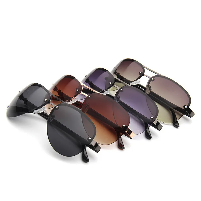 Модные солнцезащитные очки без оправы брендовые дизайнерские металлические