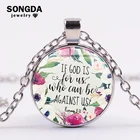 SONGDA Библии стихов Цепочки и ожерелья Рим 8 31 в том случае, если Бог за нас, кто может быть против нас ожерелье с цитатой Цепочки и ожерелья Ювелирное Украшение с фразой из Писания христианской вере