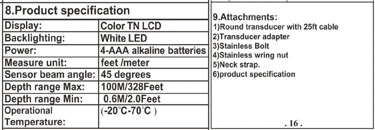 Горячая Распродажа Сигнализация 100 м портативный эхолот Lcd эхолот для рыбалки