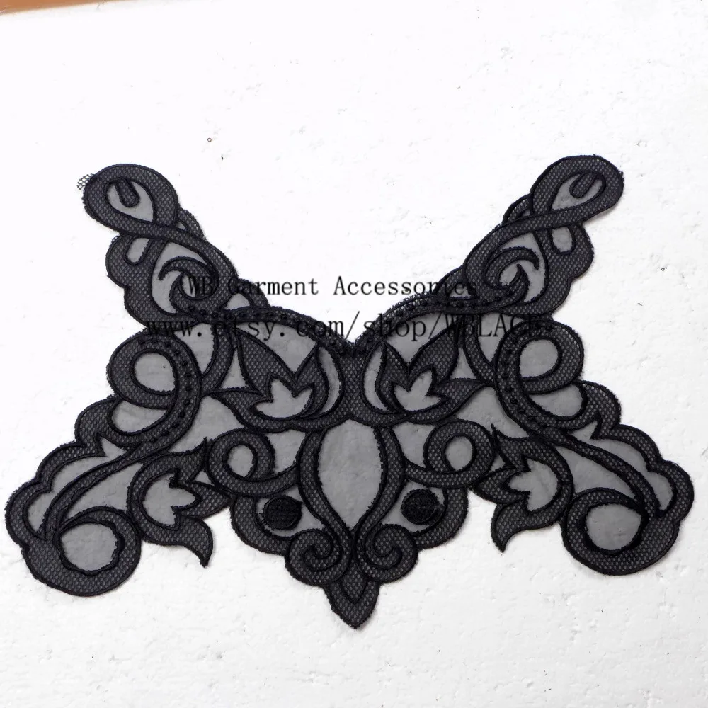 New off white/black polyester clothes/dress applique Sewing Clothes patches Diy Accessories Craft Decoration 1piece | Дом и сад