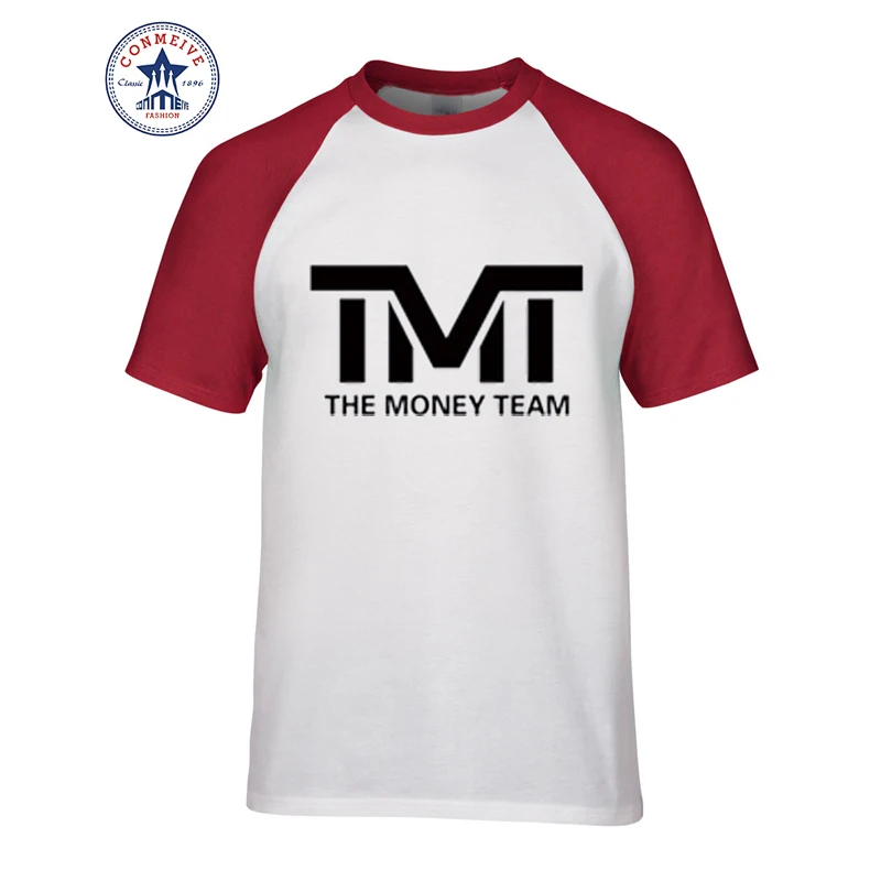 Новая популярная забавная футболка для мужчин TMT The Money Team, Хлопковая мужская футболка с принтом, летние мужские футболки с короткими рукавами, свободные буквы - Цвет: RED1