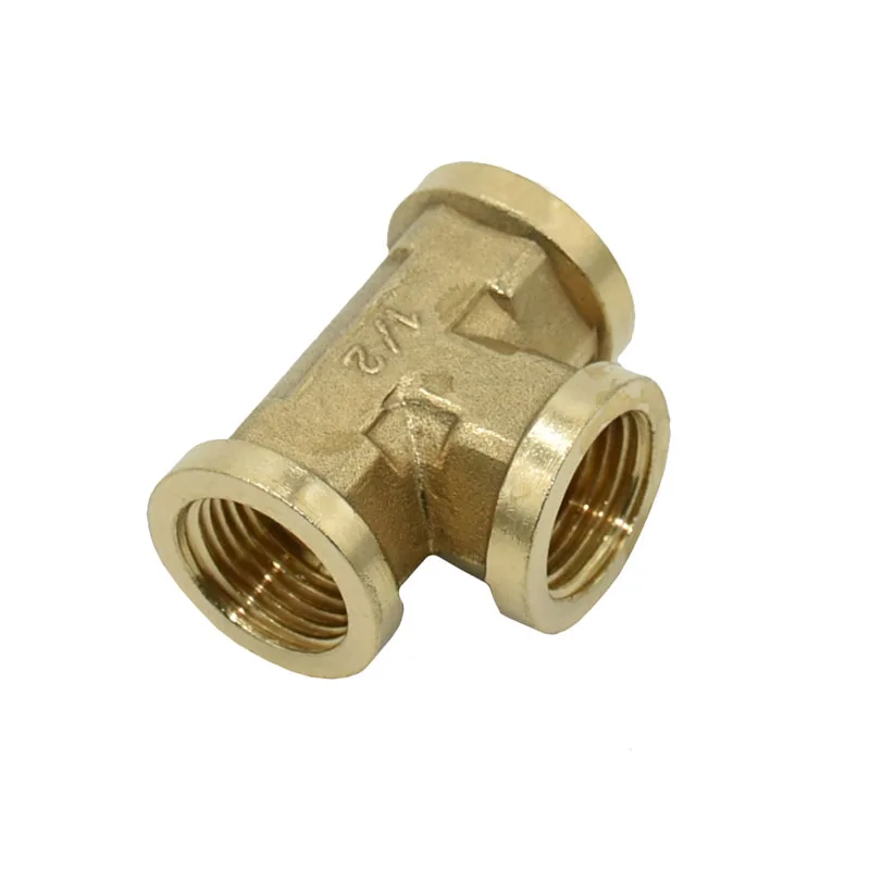 

Латунный женский 1/2 3/4 дюйма Тройник, 3-ходовой медный металлический резьбовой соединитель для водопроводной трубы, Т-образный фитинг, 6 шт.