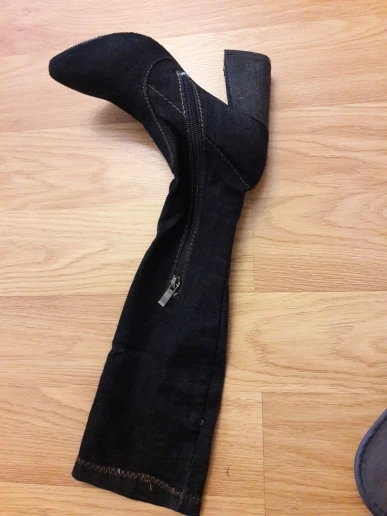 ASILETO джинсовые женские эластичные вечерние сапоги до колена на молнии