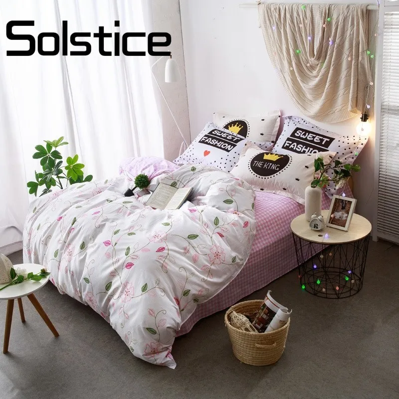 Solstice домашний текстиль простой элегантный цветочный WhiteBeautiful цветы двойной Twin