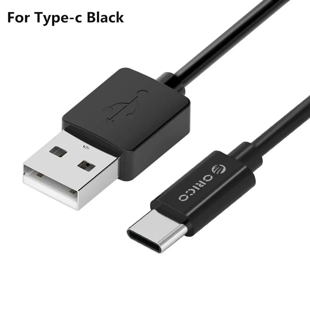 ORICO USB кабель для Iphone 8 7 6s plus X Ipad зарядный кабель USB с подсветкой синхронизировать мобильный телефон зарядное устройство Шнур адаптер данных 1 м - Цвет: For Type-c Black