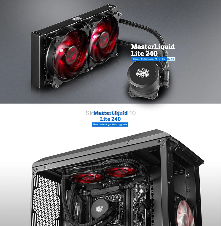 Кулер Cooler Master B240 cpu жидкостный кулер 120 мм красный светодиодный тихий вентилятор для Intel 1151 1150 2011 2066 и AMD AM4 cpu кулер для воды