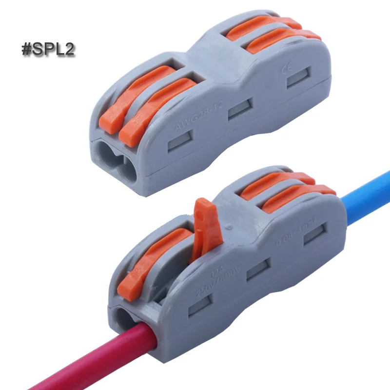 100pcs 222 Mini Fast Wire Connectors Universal Compact Wiring Connector Push-in Terminal Block Splice Cable Splitter | Обустройство