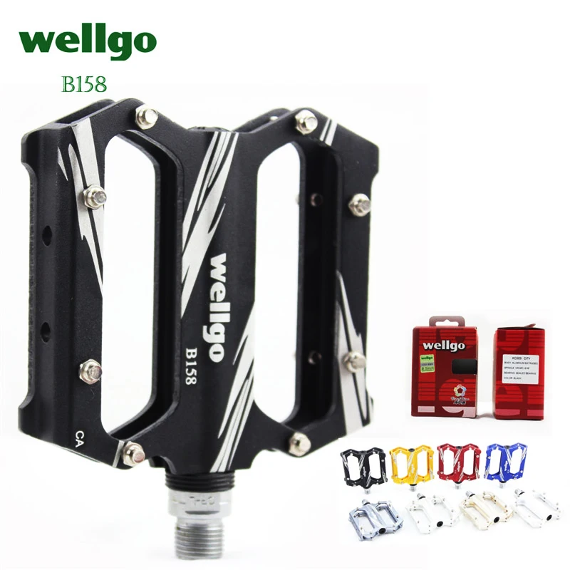 Оригинальные велосипедные педали Wellgo B158, алюминиевые педали для езды на велосипеде с ЧПУ 6061, педали для шоссейного велосипеда, сверхлегкие педали для горного велосипеда BMX с подшипником