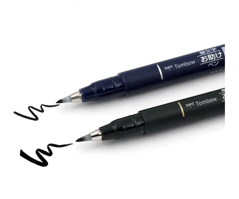 TOMBOW кисть с надписью каллиграфия ручка тонкая/наконечник кисти черные чернила художественный маркер японские канцелярские принадлежности