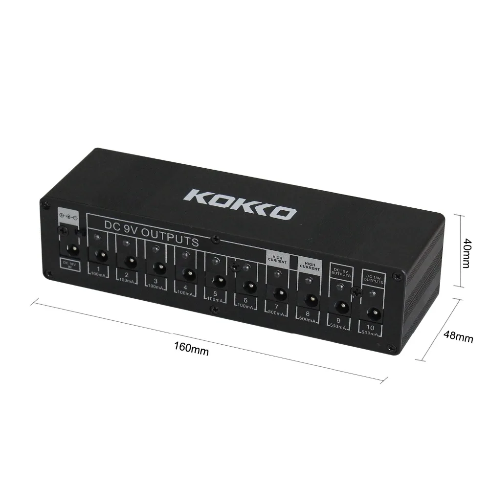 Kokko гитарная педаль блок питания 10 изолированный выход 9 V 12 18 с короткого