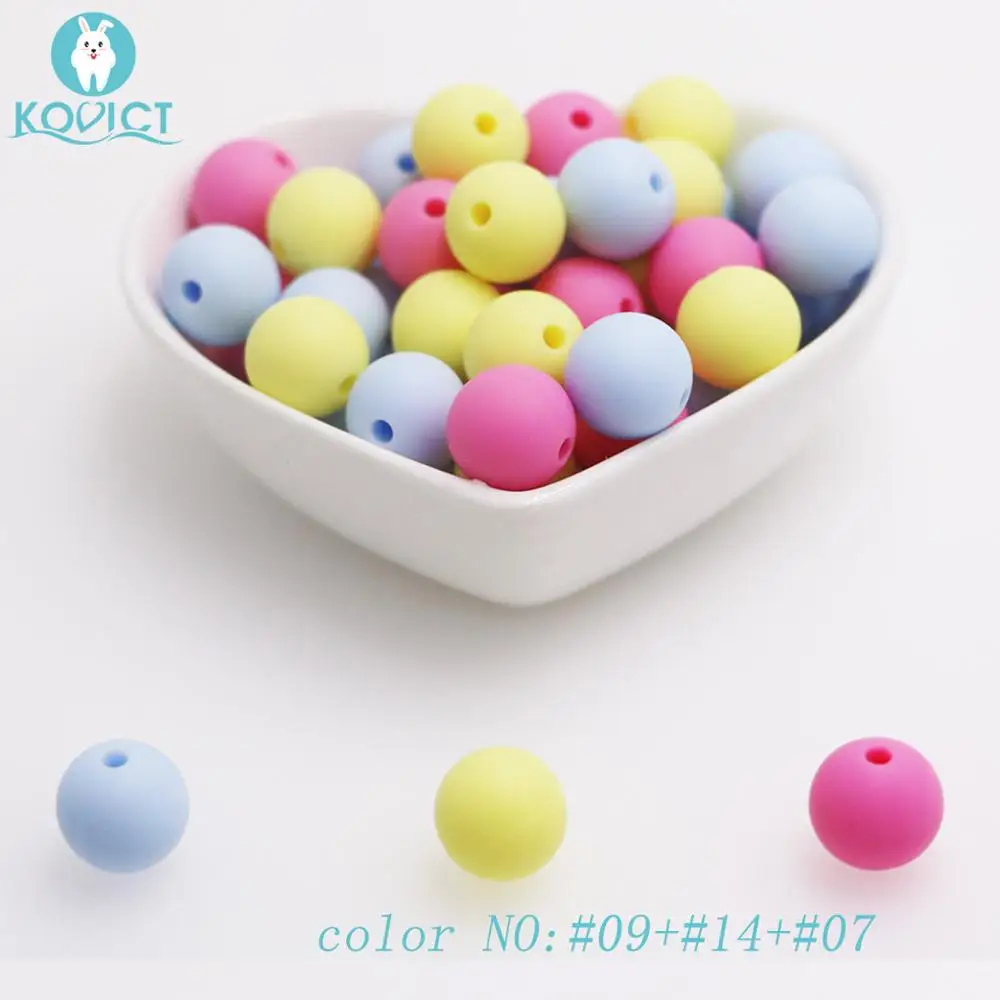 Most popular beads 8 Kovict 50 шт Круглые Силиконовые бусы 12 мм Детские Прорезыватели для зубов экологически чистые сенсорные Прорезыватели для зубов ожерелье пищевого качества для мам кормящих грызунов - Цвет: Most popular beads 8